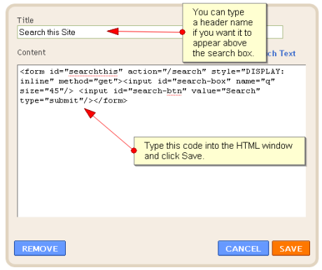 Add a simple search box to your blog